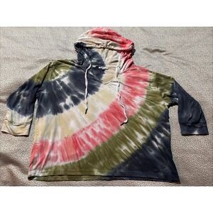 Tie Dye Hoodie Sportelle Stretch Womens Small Drawstring Soft Relaxed Fit
